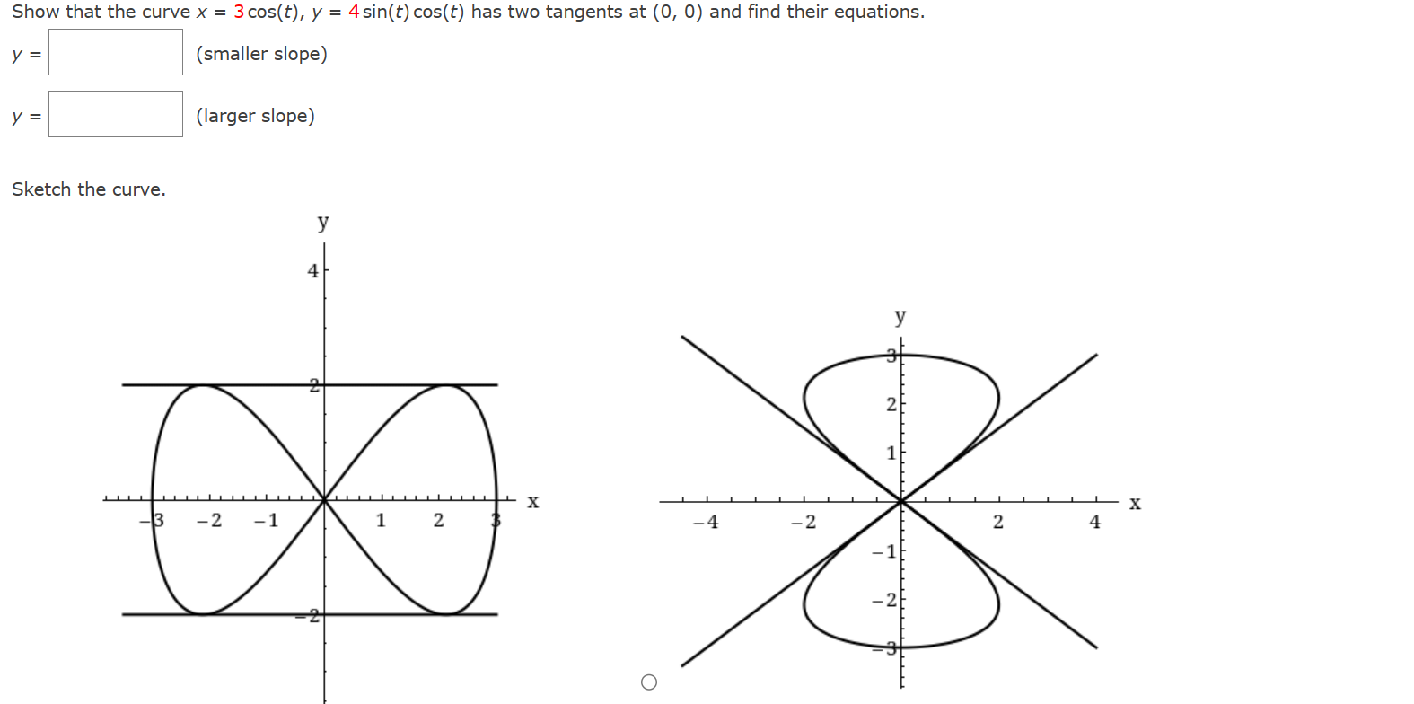 Solved Show that the curve x=3cos(t),y=4sin(t)cos(t) ﻿has