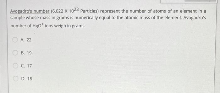 Solved Avogadro's (6.022 X 1023 Particles) represent | Chegg.com