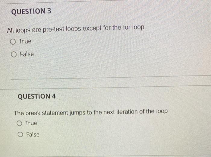 question which of the following is not a true statement about loops
