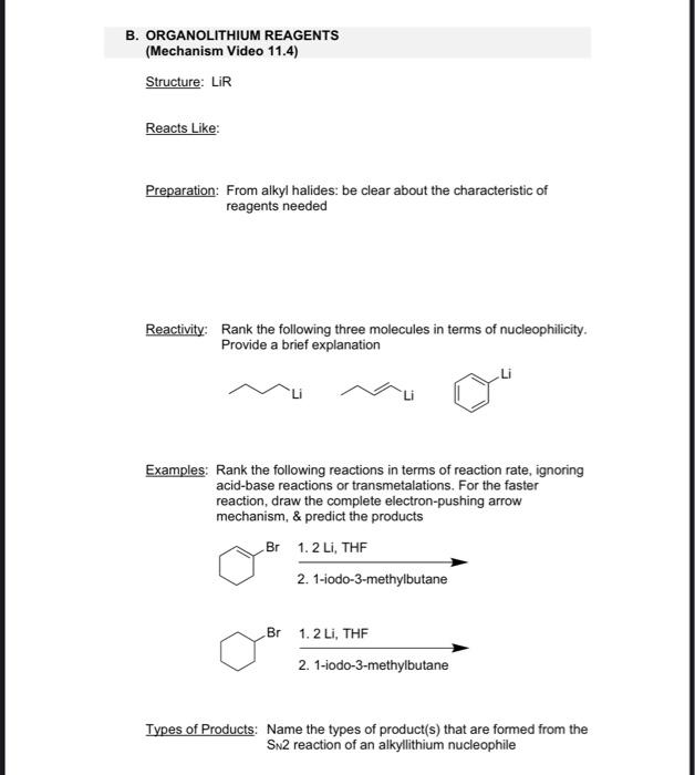 Solved Preparation: From alkyl halides: be clear about the | Chegg.com