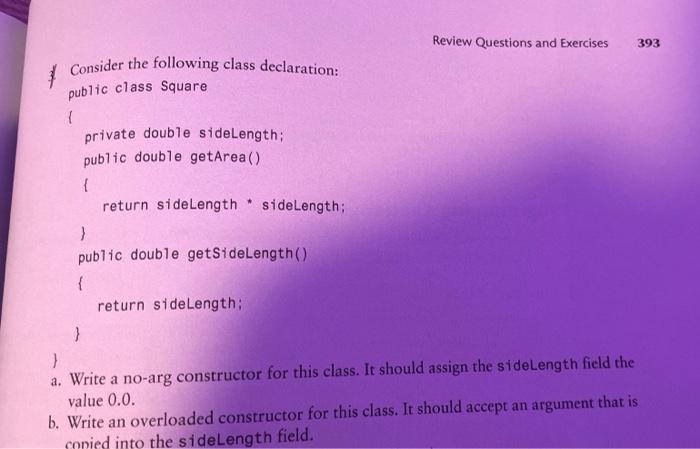 Solved Review Questions and exercises 393 Consider the | Chegg.com