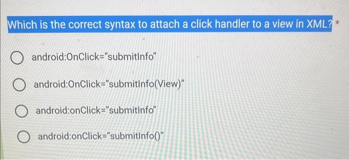 Solved Which is the correct syntax to attach a click handler | Chegg.com