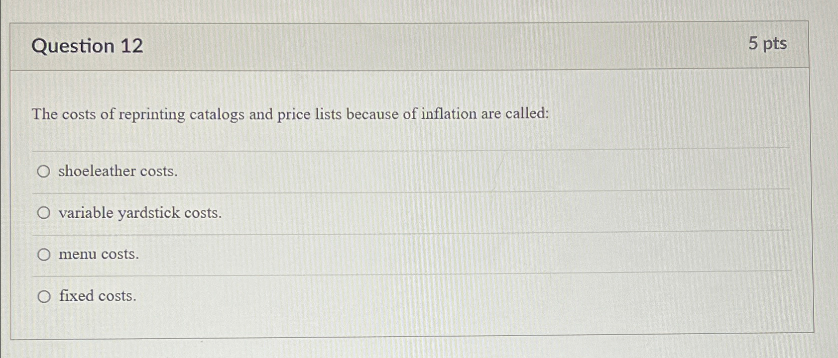 Solved Question 125ptsThe costs of reprinting catalogs and