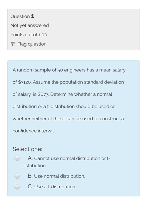 Solved Question 1 Not yet answered Points out of 1.00 P Flag | Chegg.com