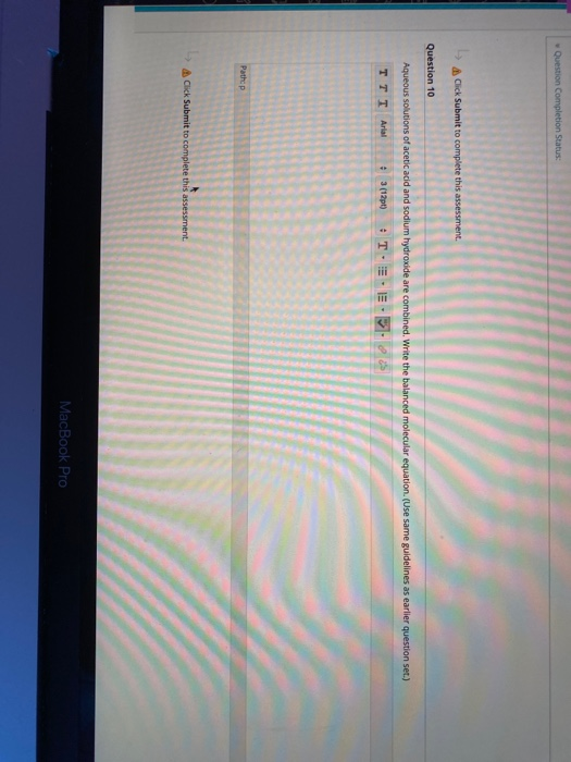 Solved Question Completion Status: → Click Submit to | Chegg.com