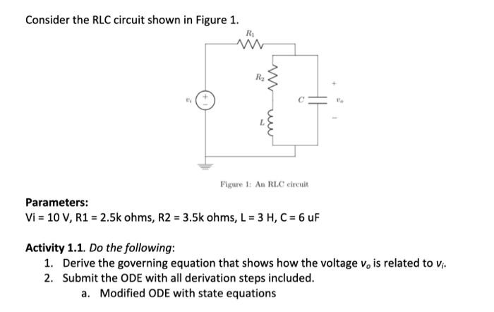 Solved Consider The Rlc Circuit Shown In Figure Figure Chegg Com