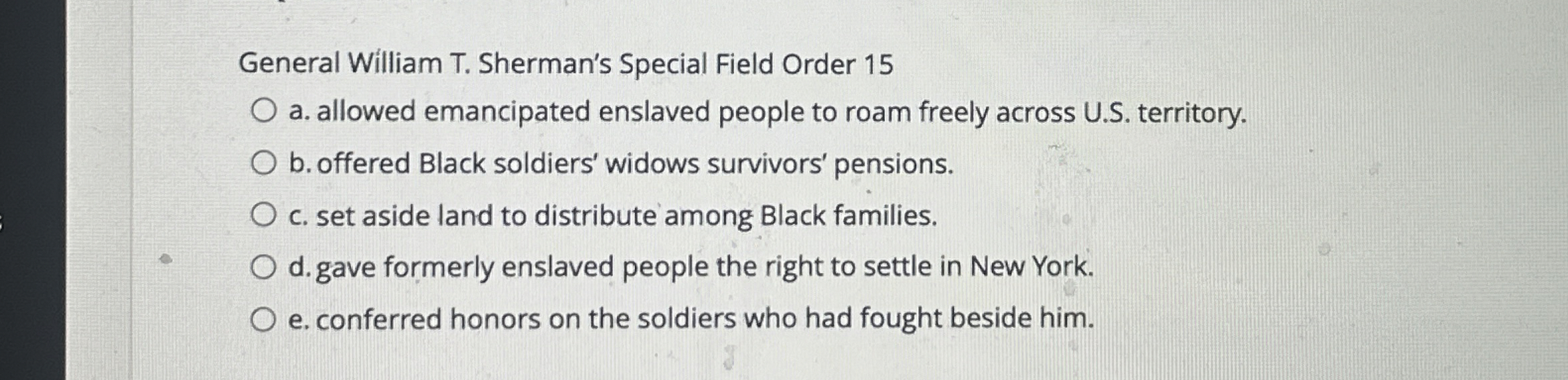 Solved General William T. ﻿Sherman's Special Field Order