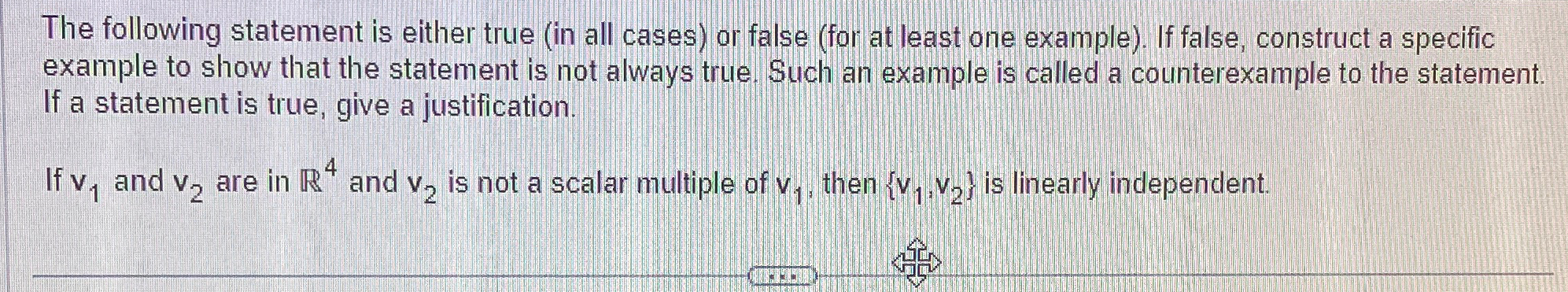 Solved The following statement is either true (in all cases) | Chegg.com