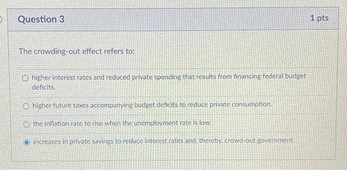 Solved Question 3 The Crowding-out Effect Refers To: Higher | Chegg.com