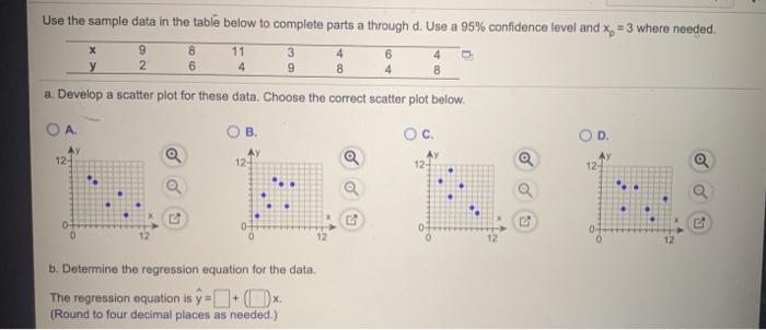 Solved Use the sample data in the table below to complete | Chegg.com