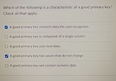 Solved Which of the following is a characteristic of a good | Chegg.com