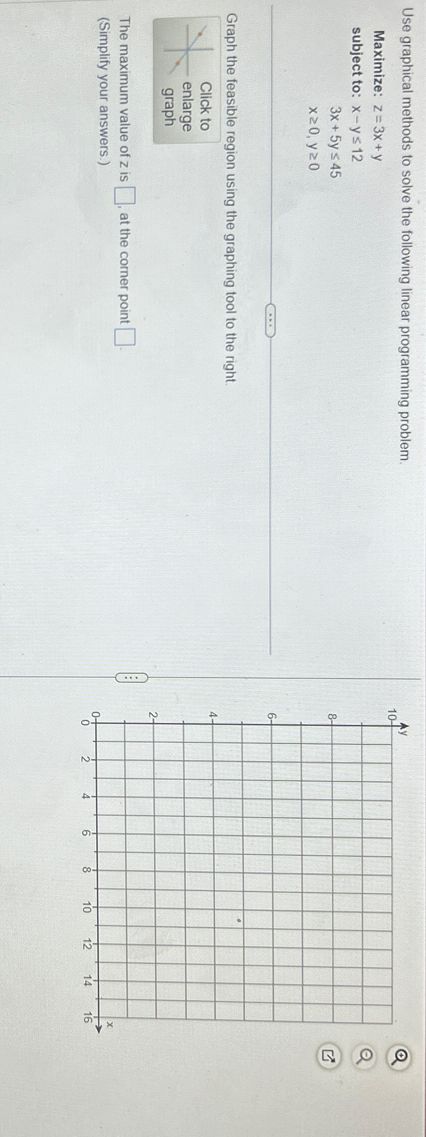 Solved Use graphical methods to solve the following linear | Chegg.com