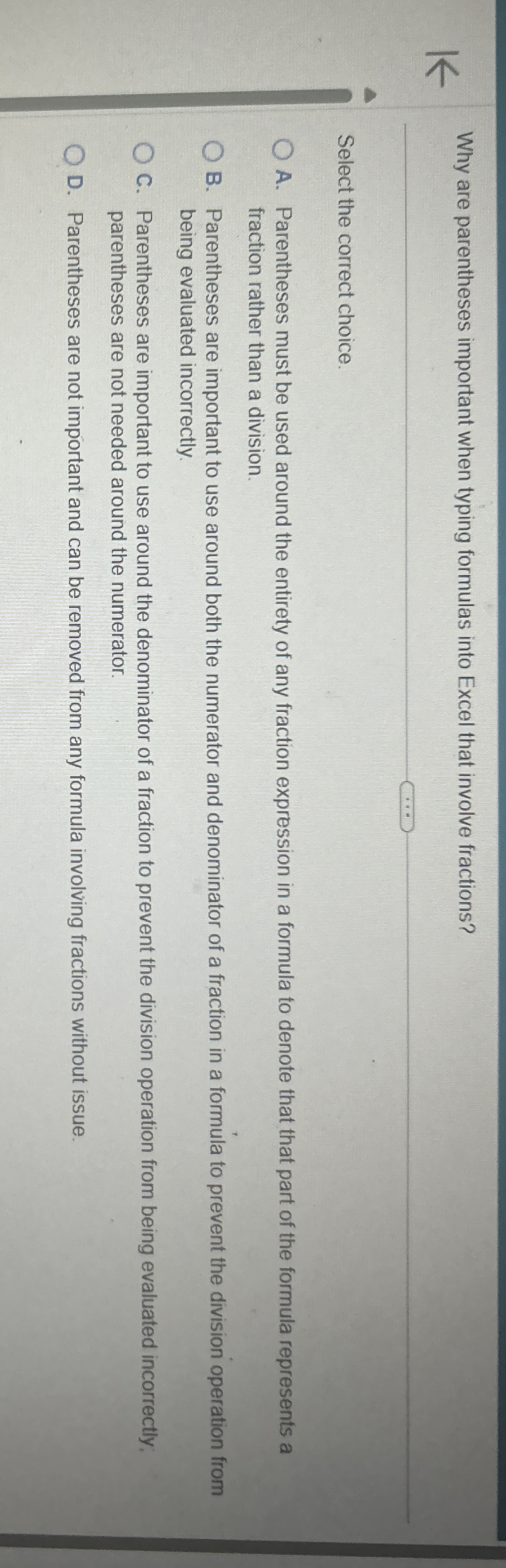Solved Why are parentheses important when typing formulas