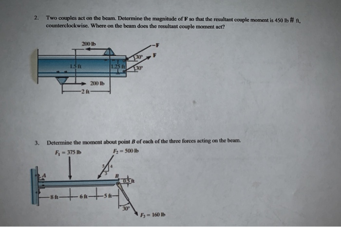 Solved 2. Two Couples Act On The Beam. Determine The | Chegg.com