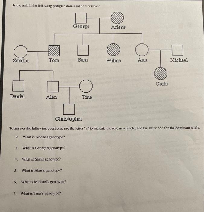 Solved Is the trait in the following pedigree dominant or | Chegg.com