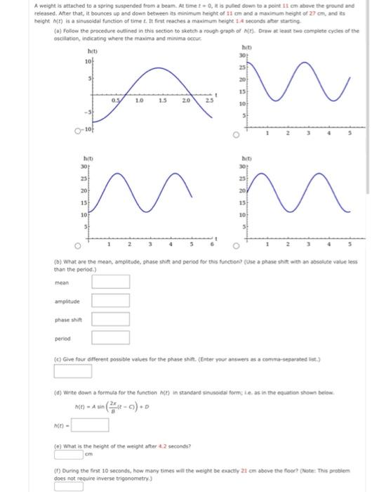 Solved A weight is attached to a spring suspended from a | Chegg.com