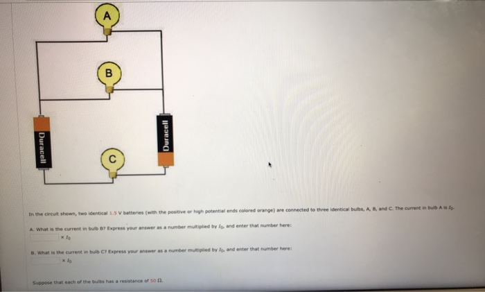 Solved A B In the circuit shown, two identical 1.5V | Chegg.com