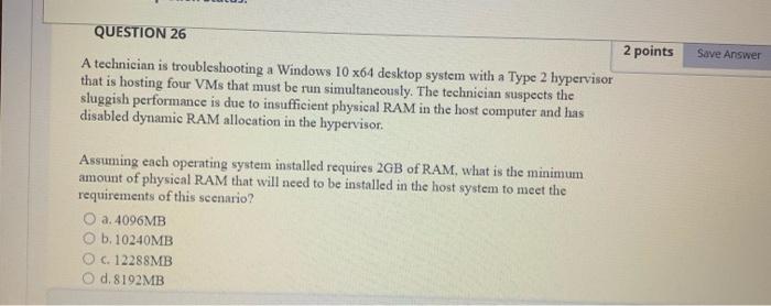 QUESTION 23 2 Points A User Is Unable To Install Chegg