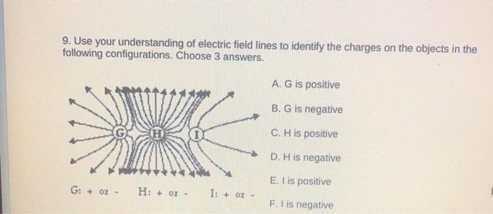 Solved 8. Use your understanding of electric field lines to | Chegg.com