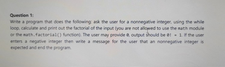 Solved Question 1: Write a program that does the following: | Chegg.com