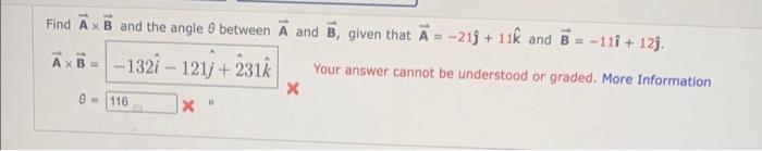 Solved Find A×B And The Angle θ Between A And B, Given That | Chegg.com