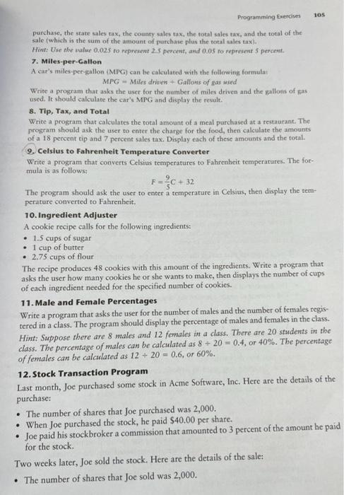 Solved 00 Chapter 2 Input Processing and Output 13. Write a | Chegg.com
