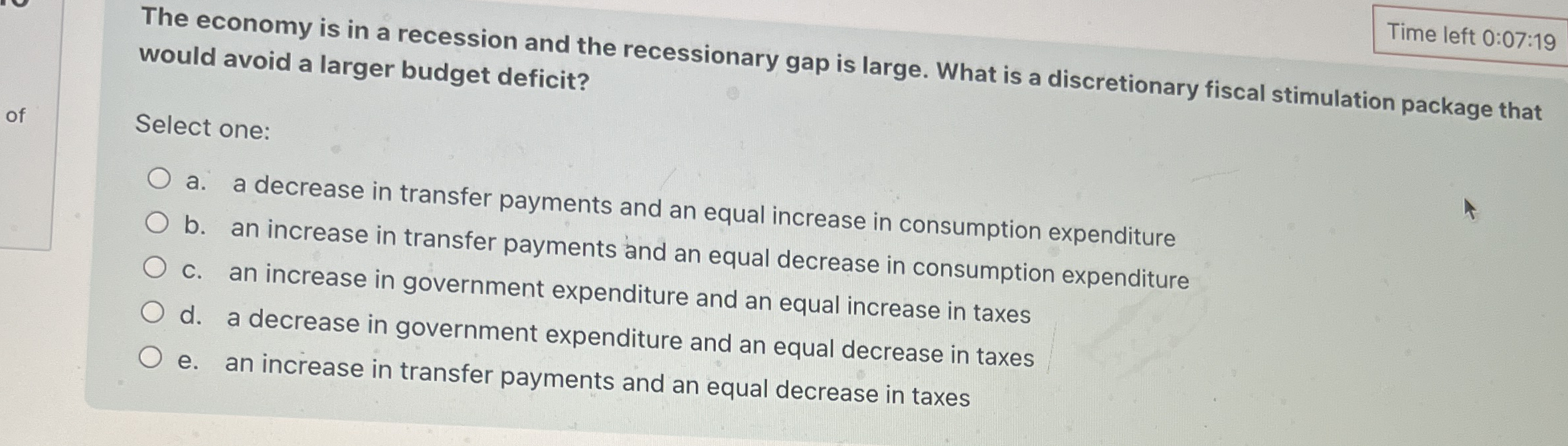 Solved The economy is in a recession and the recessionary | Chegg.com