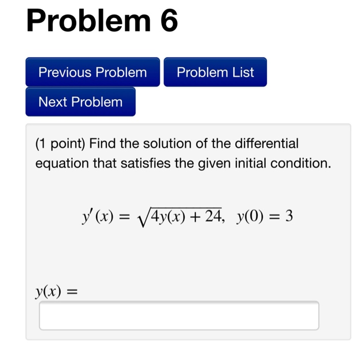 Solved Problem 6 Previous Problem Problem List Next Problem | Chegg.com
