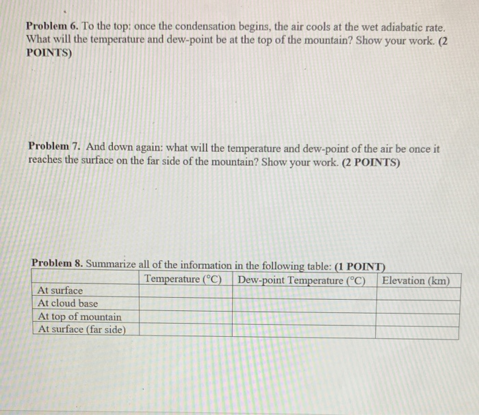 Solved Problem 6. To the top: once the condensation begins, | Chegg.com