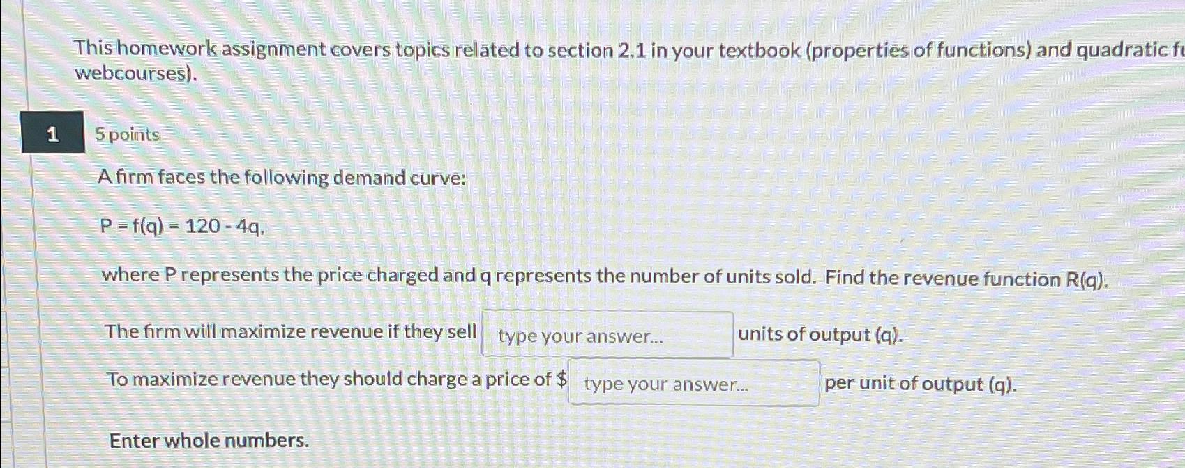 Solved This homework assignment covers topics related to | Chegg.com