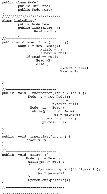 Solved public class Node{ public int info; public Node next; | Chegg.com