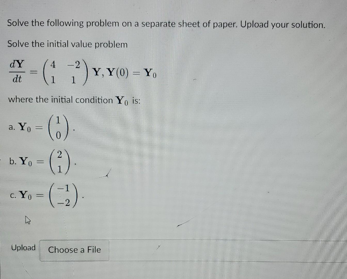 Solved Solve the following problem on a separate sheet of | Chegg.com