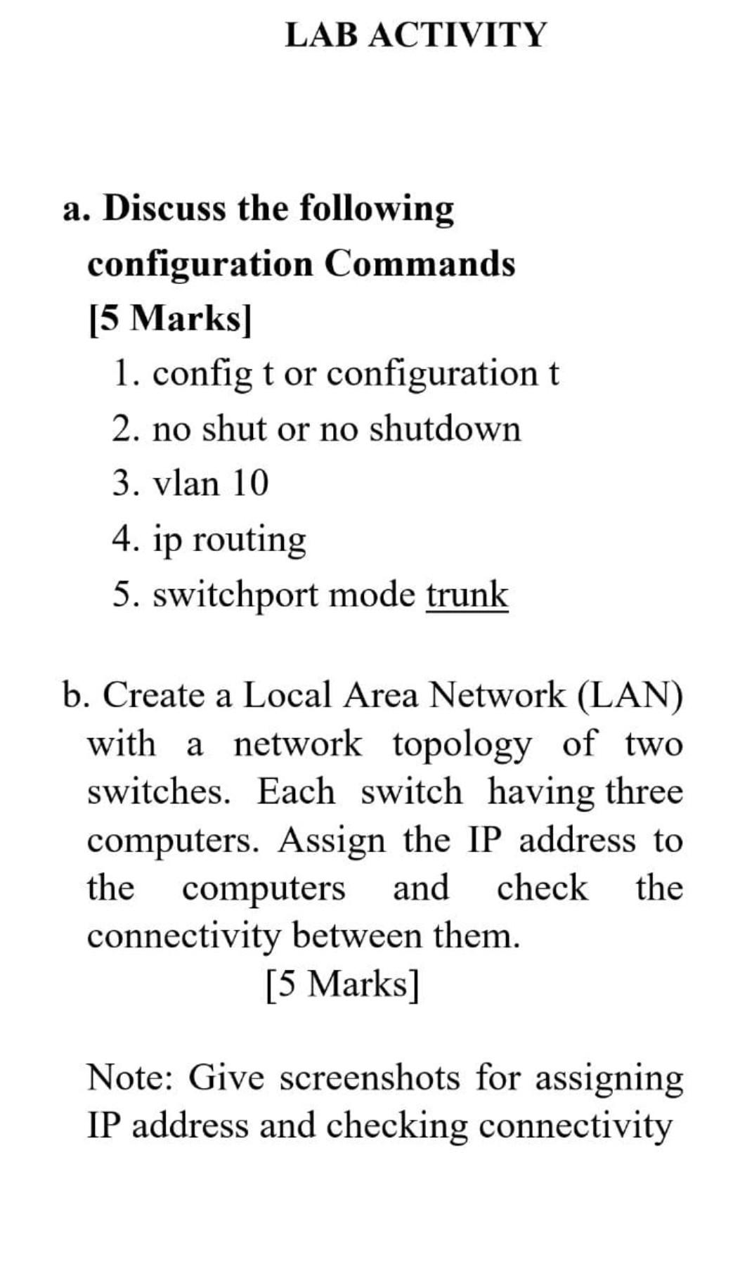 Solved LAB ACTIVITY A. Discuss The Following Configuration | Chegg.com