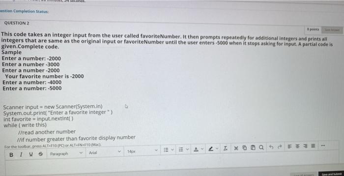 Solved estion Completion Status QUESTION 2 This code takes | Chegg.com