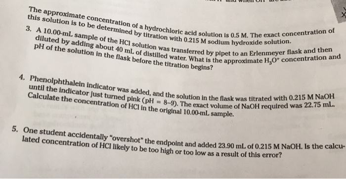 the endpoint of the titration is overshot brands