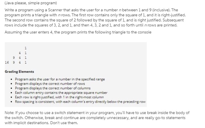Solved (Java please, simple program) Write a program using a | Chegg.com