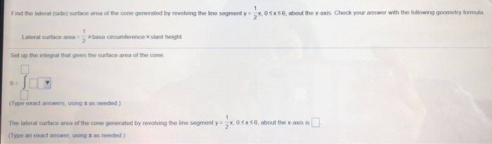 find the lateral side surface area of the cone