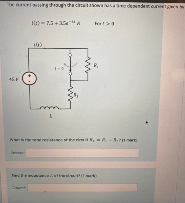 Solved The current passing through the circuit shown has a | Chegg.com