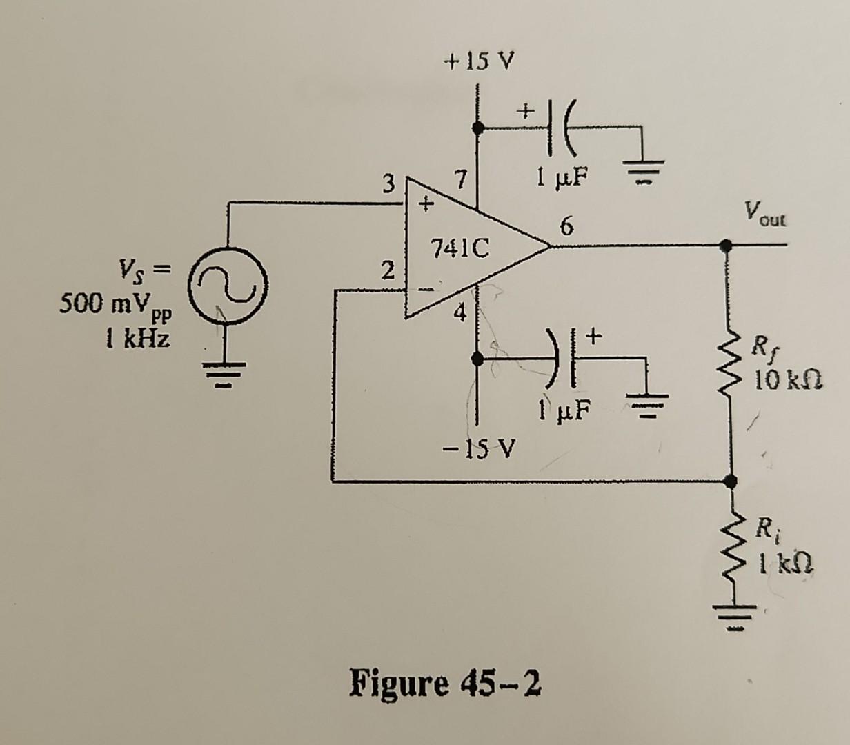 Solved A For The Noninverting Amplifier In Figure 45−2 If