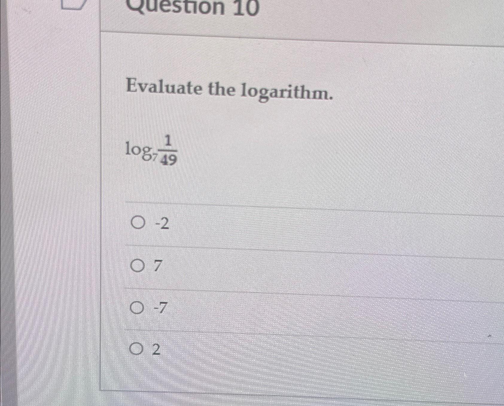 49 1 2 7 in log form