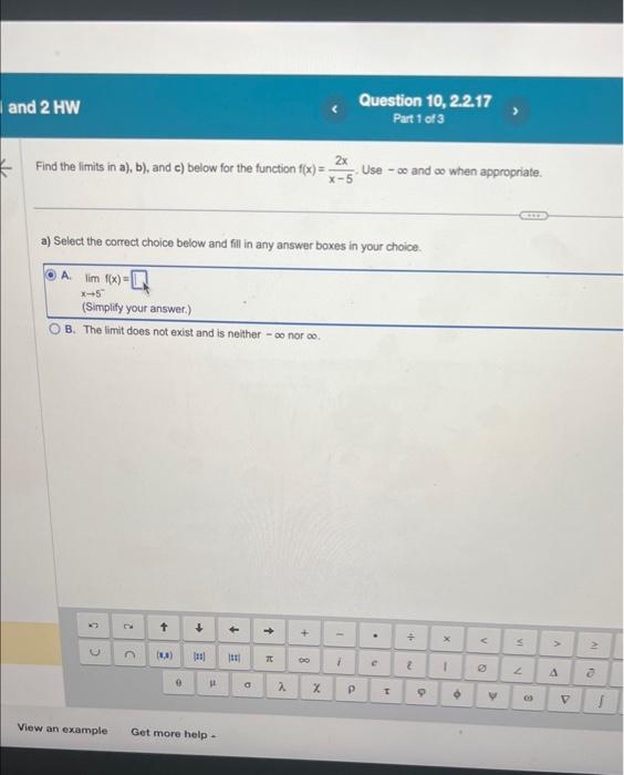 Solved Find The Limits In A), B), And C) Below For The | Chegg.com