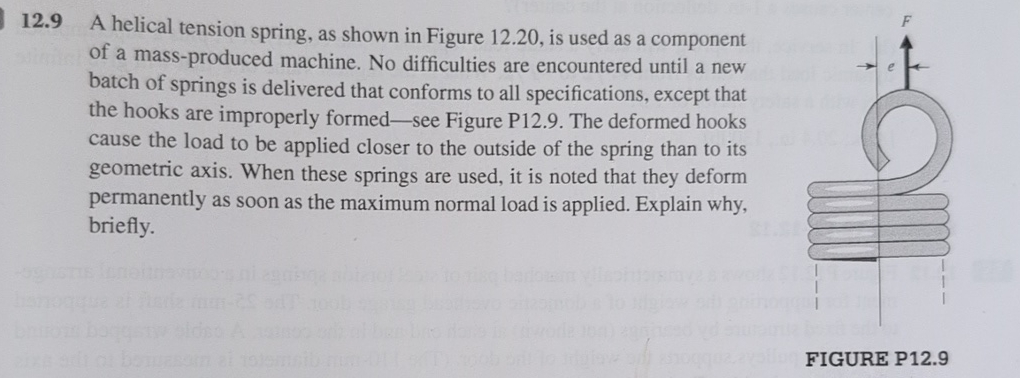 Solved 12.9 ﻿A helical tension spring, as shown in Figure | Chegg.com