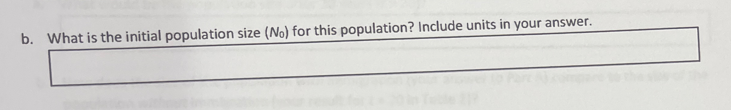 Solved b. ﻿What is the initial population size (N0) ﻿for | Chegg.com