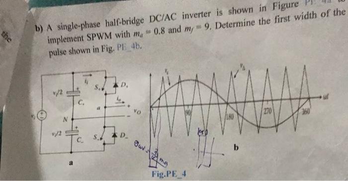 Solved The B) A Single-phase Half-bridge DC/AC Inverter Is | Chegg.com