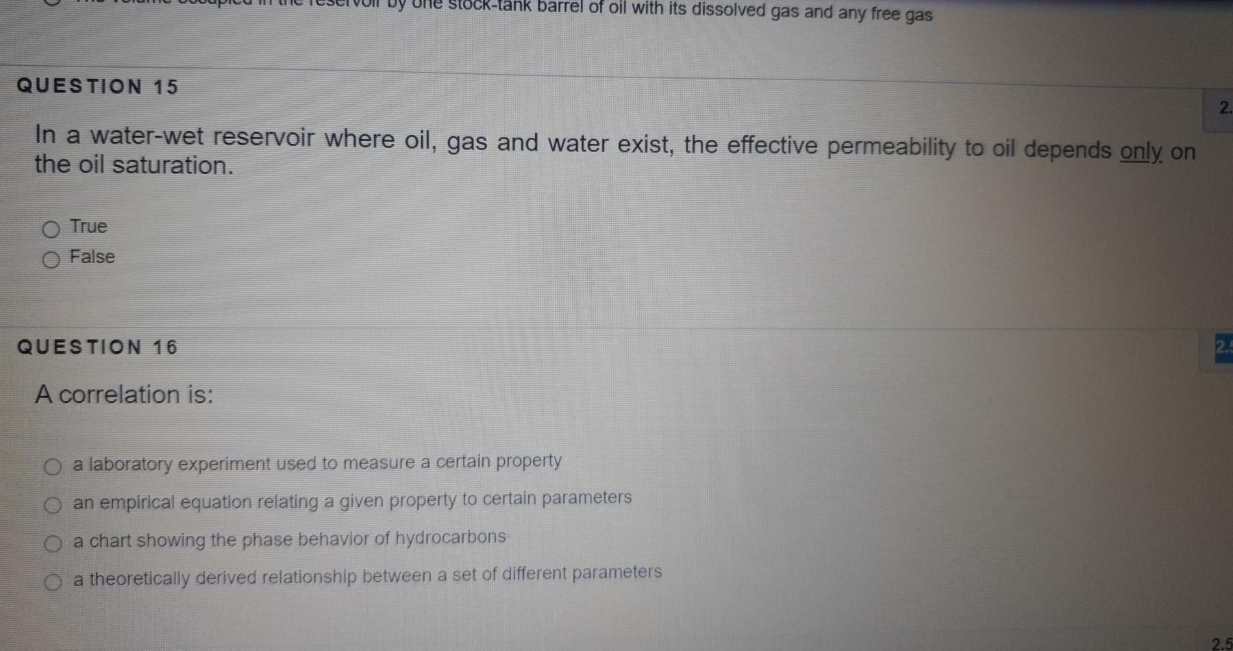 Solved Stocktank barrel of oil with its dissolved gas and
