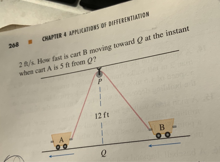 Solved 21. Two Carts, A And B, Are Connected By A Rope 39 Ft | Chegg.com