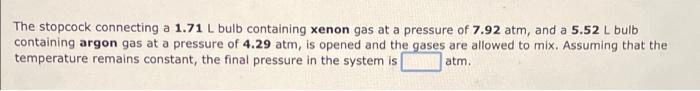 Solved A Mixture Of Carbon Dioxide And Xenon Gases Is