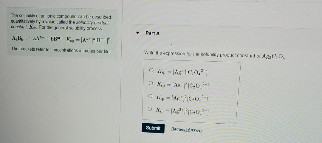 Solved The Solubility Of An Ionic Compound Can Be Described