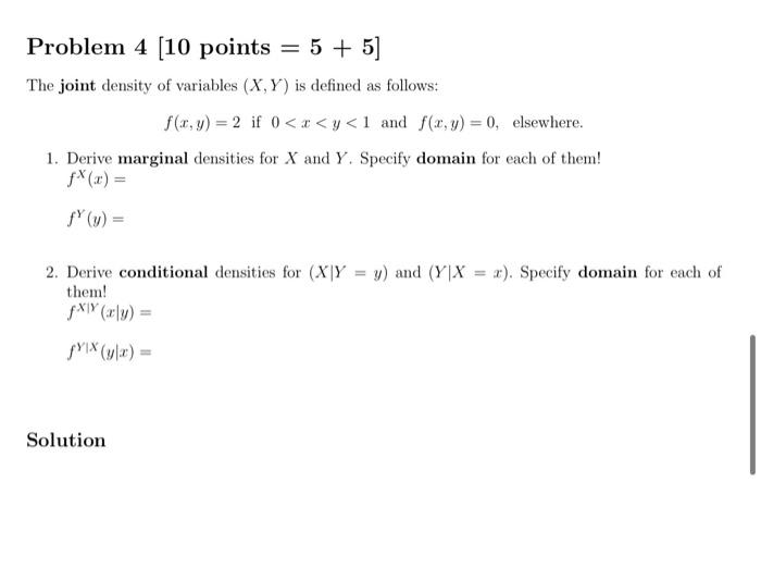 Solved Problem 5 (10 points = 5 + 5] Proceed with the | Chegg.com