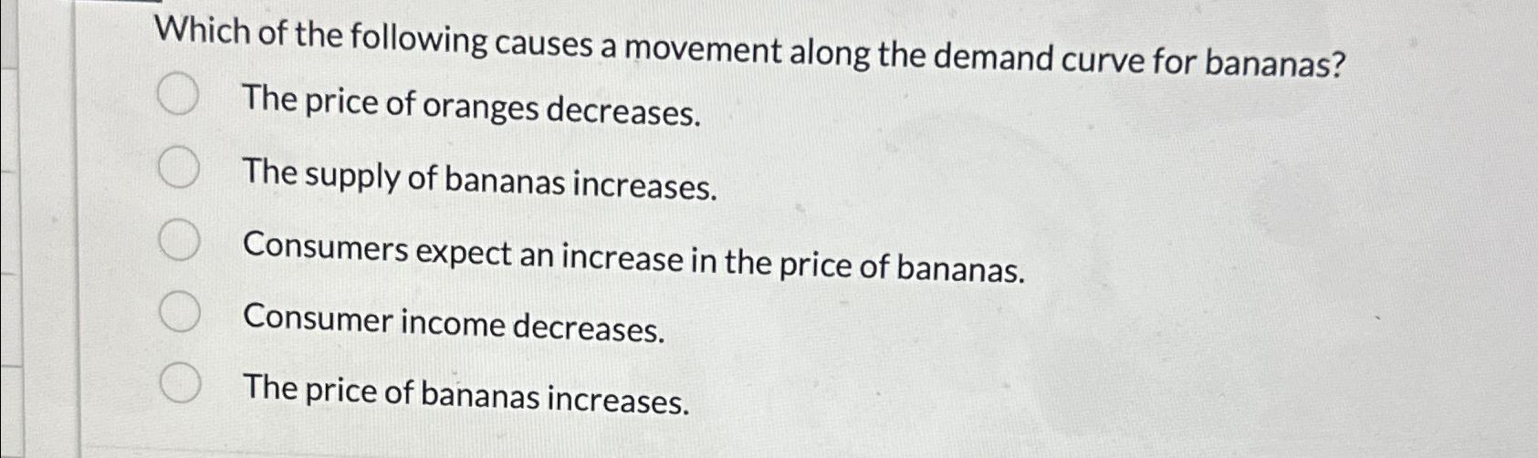 Solved Which of the following causes a movement along the | Chegg.com